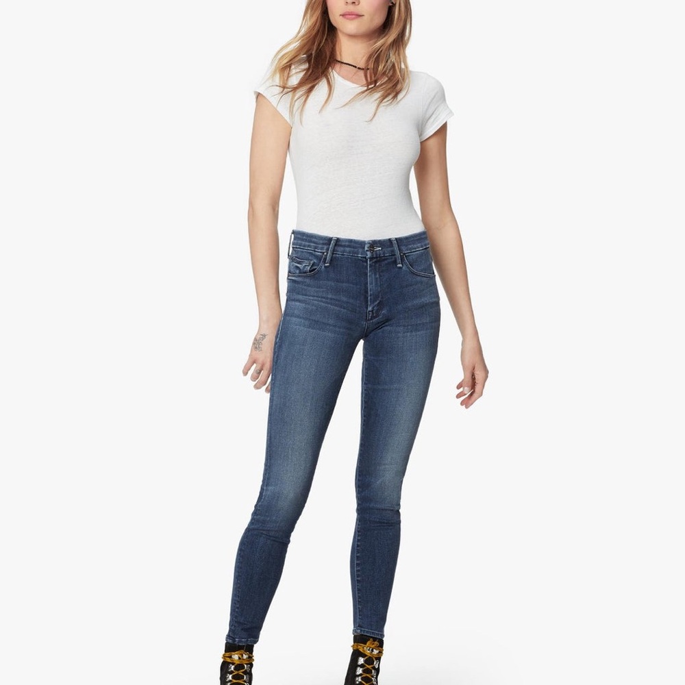 Mother High Waisted Jeans Looker Ankle Watch Me Size 27 - Picture 7 of 10